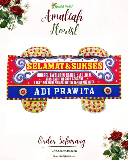 Papan Bunga Ucapan Selamat Kayu Bongkok